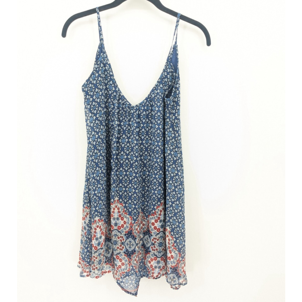 Vintage‎ Dress Womens Medium Blue Asymmetrical Y2K 90s Fairy Slip Mini Chiffon